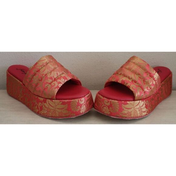 Free People Women's Sz 38.5 US 8.5 Coral Almost Paradise Platform Sandals - Picture 4 of 12